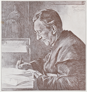 851154 Portret, met potlood geschetst, reproductiefoto, van mgr. dr. J.A.H.G ‘Andreas’ Jansen (1849-1916), pastoor te ...